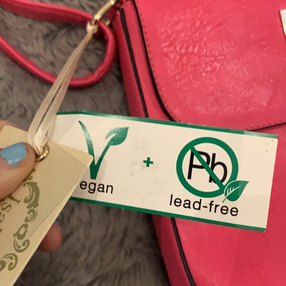 NWT VEGAN Pink cross body purse - Picture 8 of 13
